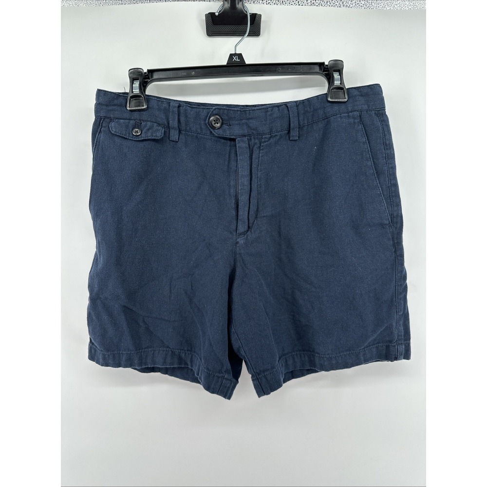 Banana Republic Mens 31 Navy Preppy 6 Inch Linen Blend Shorts